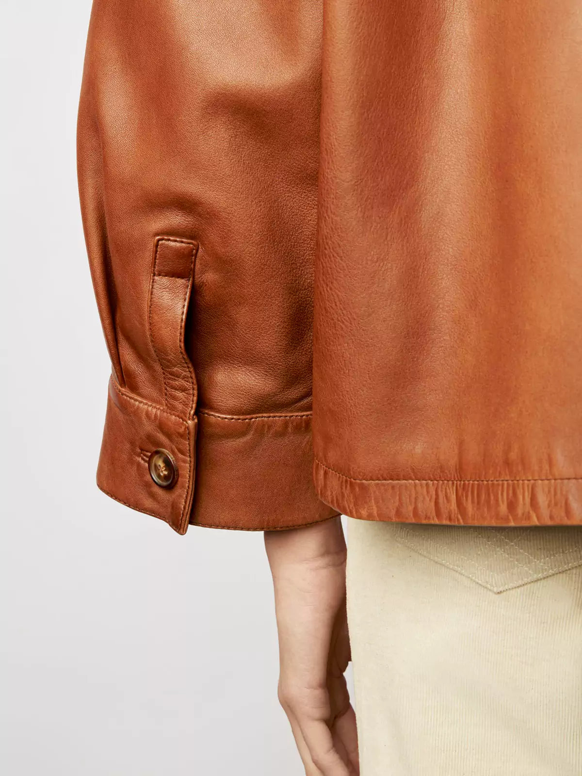 Lucia Boxy Leather Short Jacket
