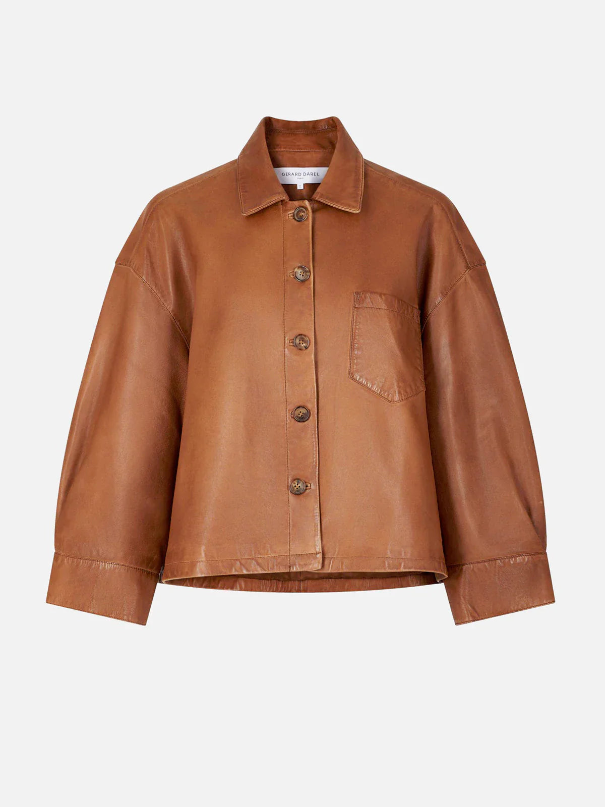 Lucia Boxy Leather Short Jacket
