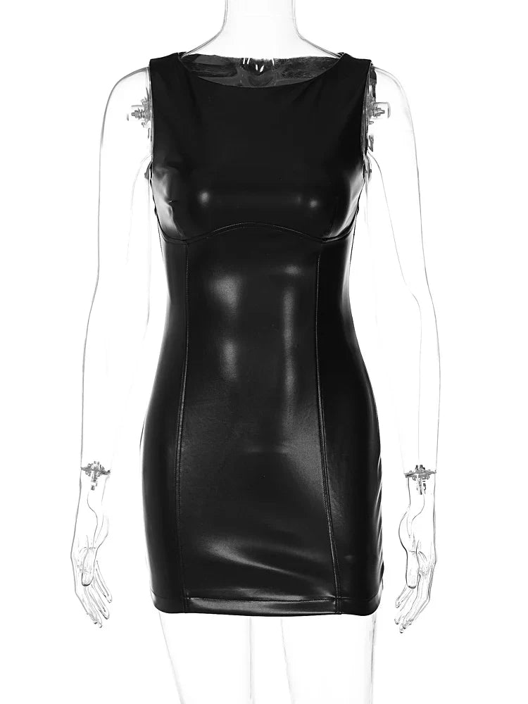SKYLER LEATHER MINI DRESS