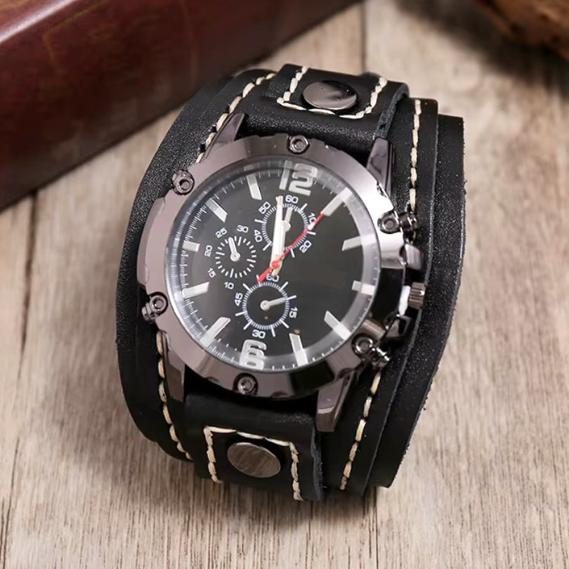 Men's "cavera" Leather Watch