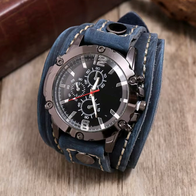 Men's "cavera" Leather Watch