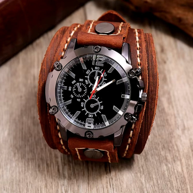 Men's "cavera" Leather Watch