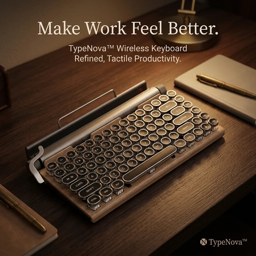 TypeRova — Retro Wireless Keyboard for Focused Work