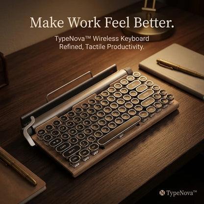 TypeRova — Retro Wireless Keyboard for Focused Work