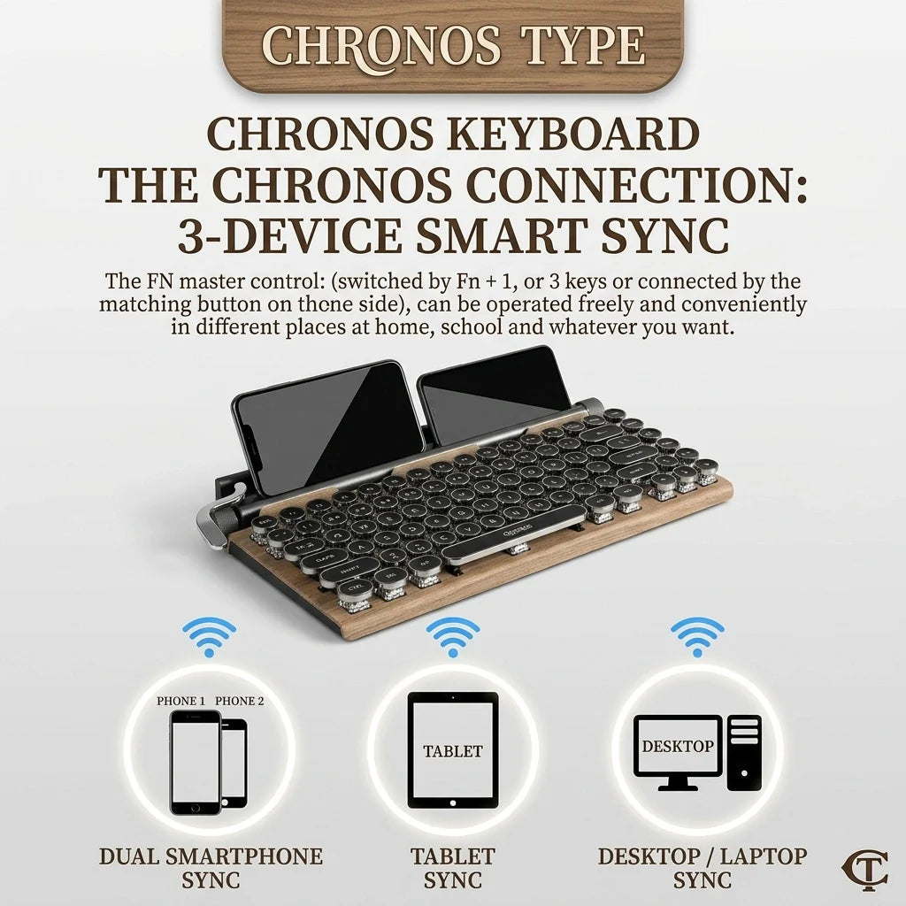 TypeRova — Retro Wireless Keyboard for Focused Work