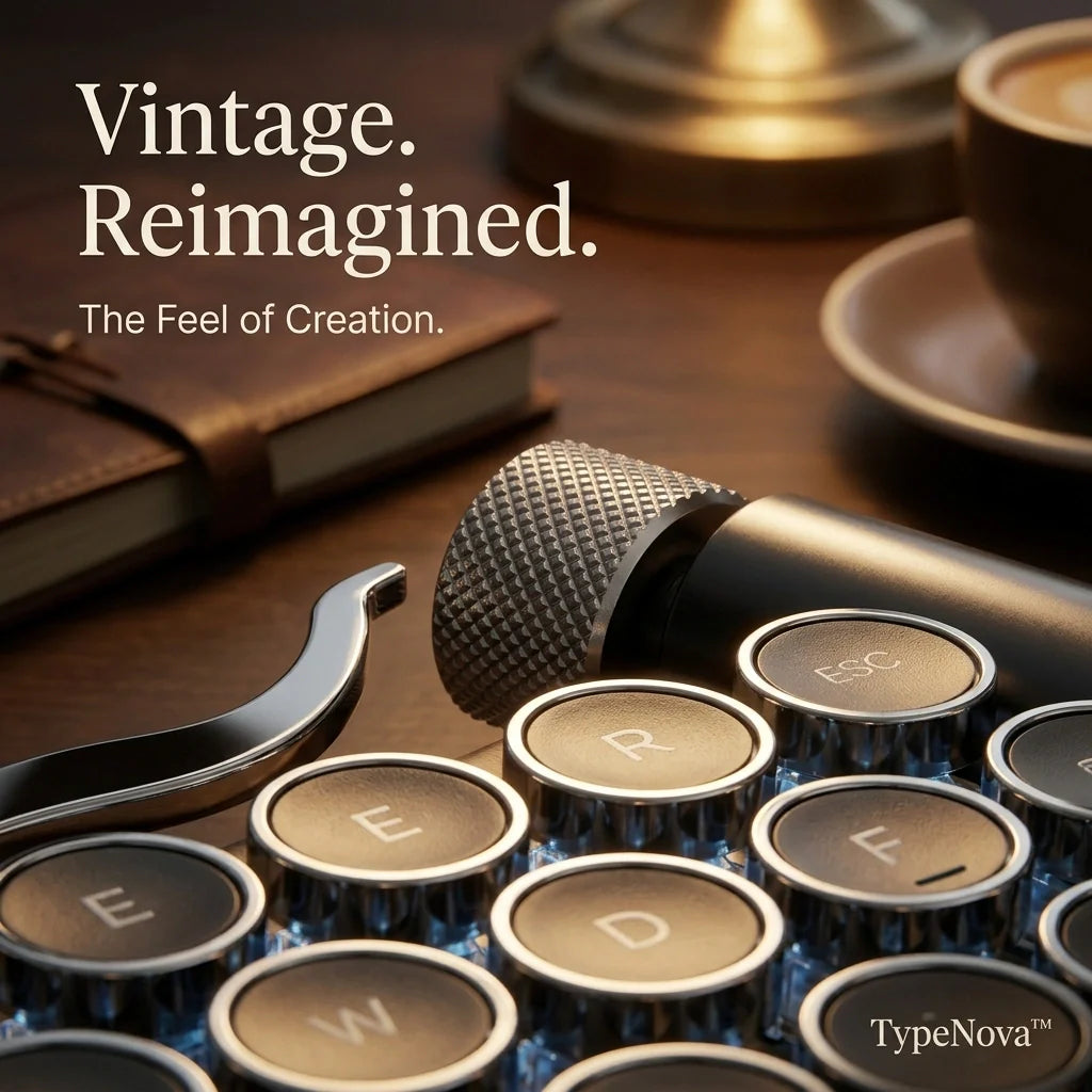 TypeRova — Retro Wireless Keyboard for Focused Work
