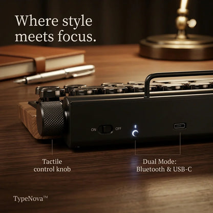 TypeRova — Retro Wireless Keyboard for Focused Work